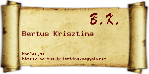 Bertus Krisztina névjegykártya