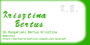 krisztina bertus business card